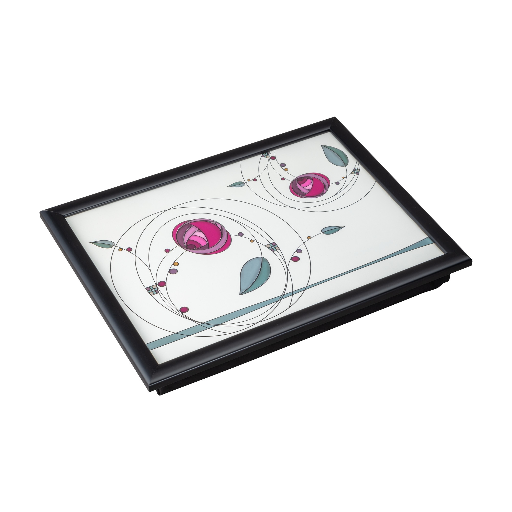 Product photograph of Denby Tiffany Rose Double Laptray With Black Edge from Denby Retail Ltd